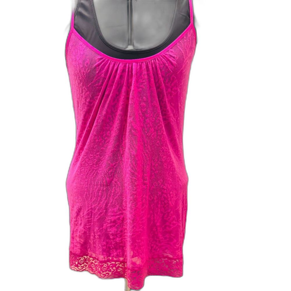 Betsey Johnson Intimates Pink Lace Chemise Slip Dress L Teddy Nightgown Y2K